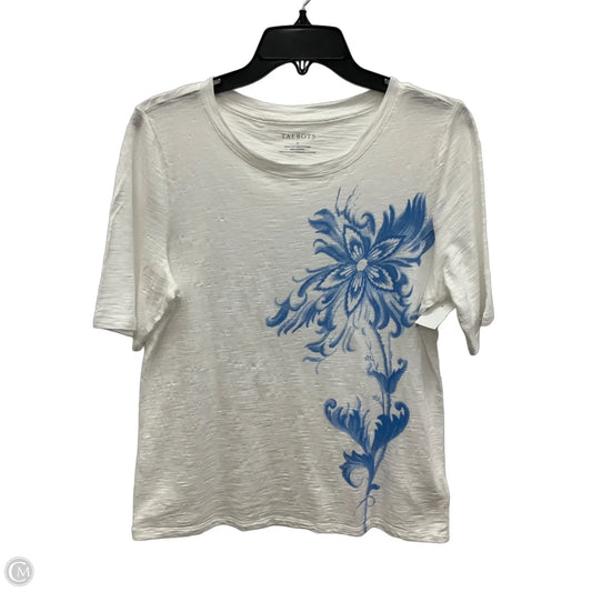 Top Short Sleeve By Talbots In Blue & White, Size: M