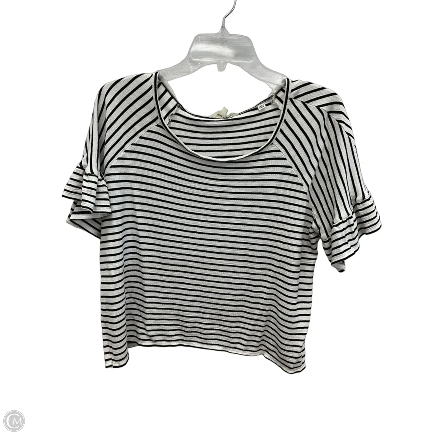 Top Short Sleeve By Max Studio In Black & White, Size: Xl