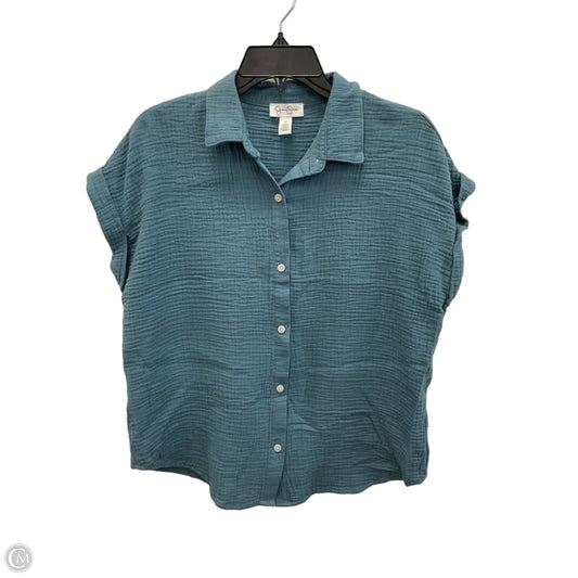 Blouse Short Sleeve By Jessica Simpson In Blue, Size: S