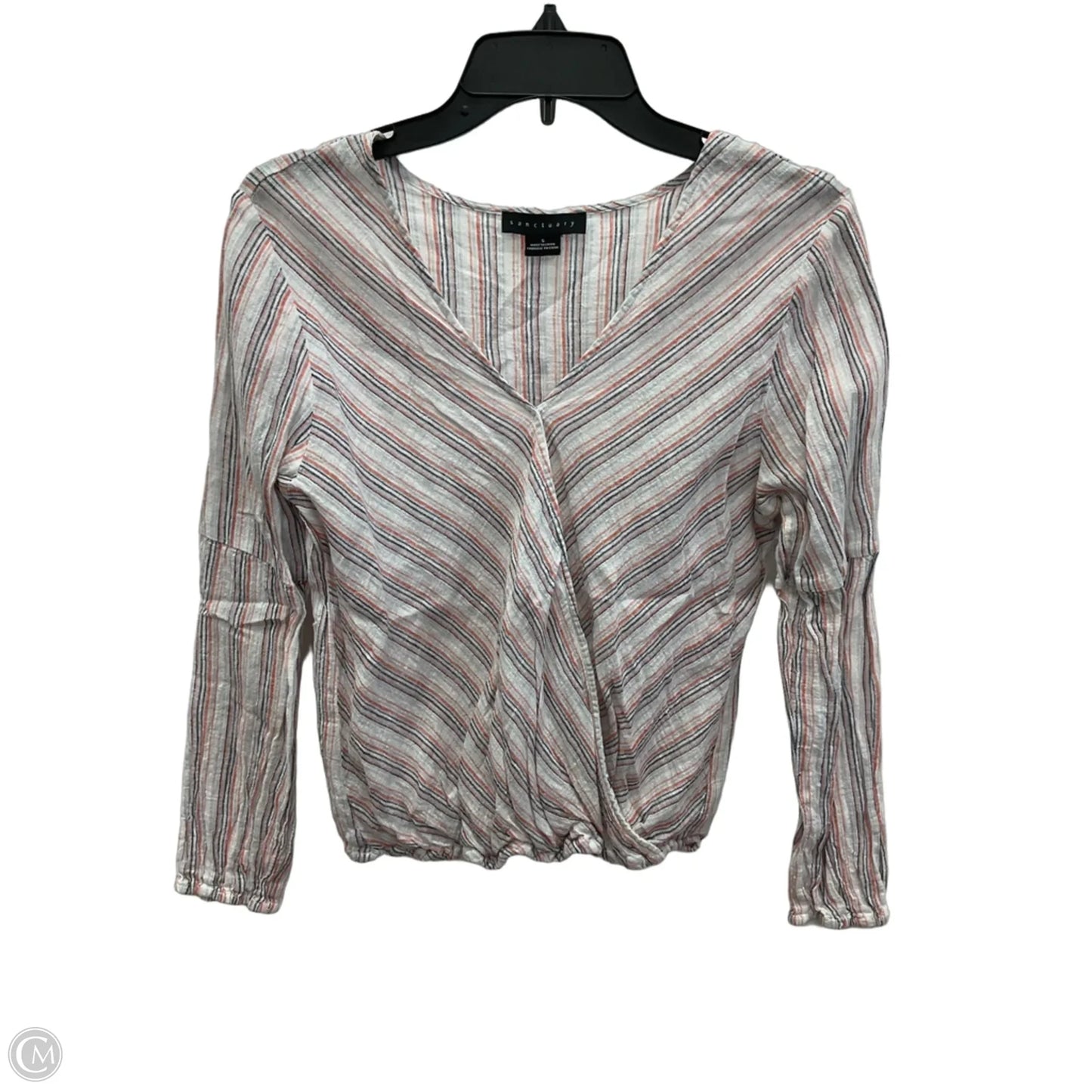 Top Long Sleeve By Sanctuary In Black & Pink, Size: S