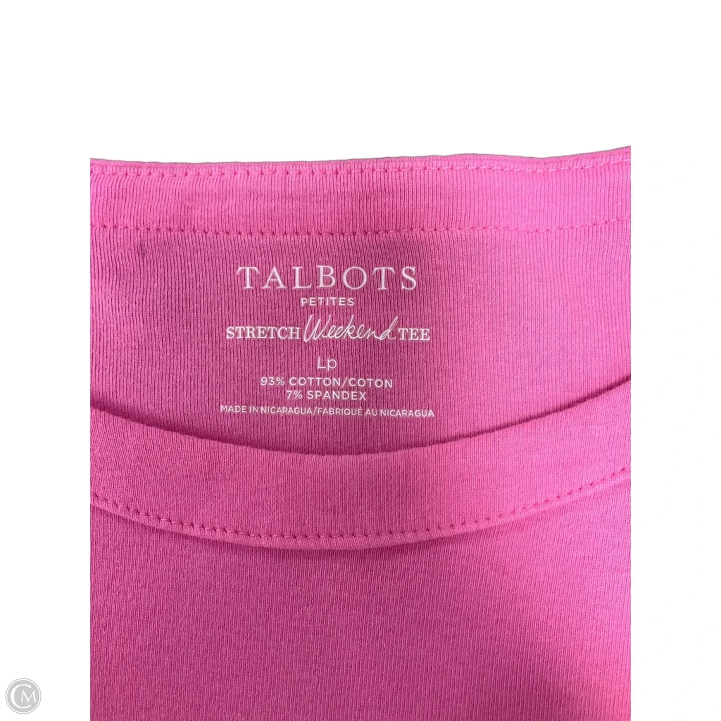 Top Short Sleeve By Talbots In Pink, Size: Lp