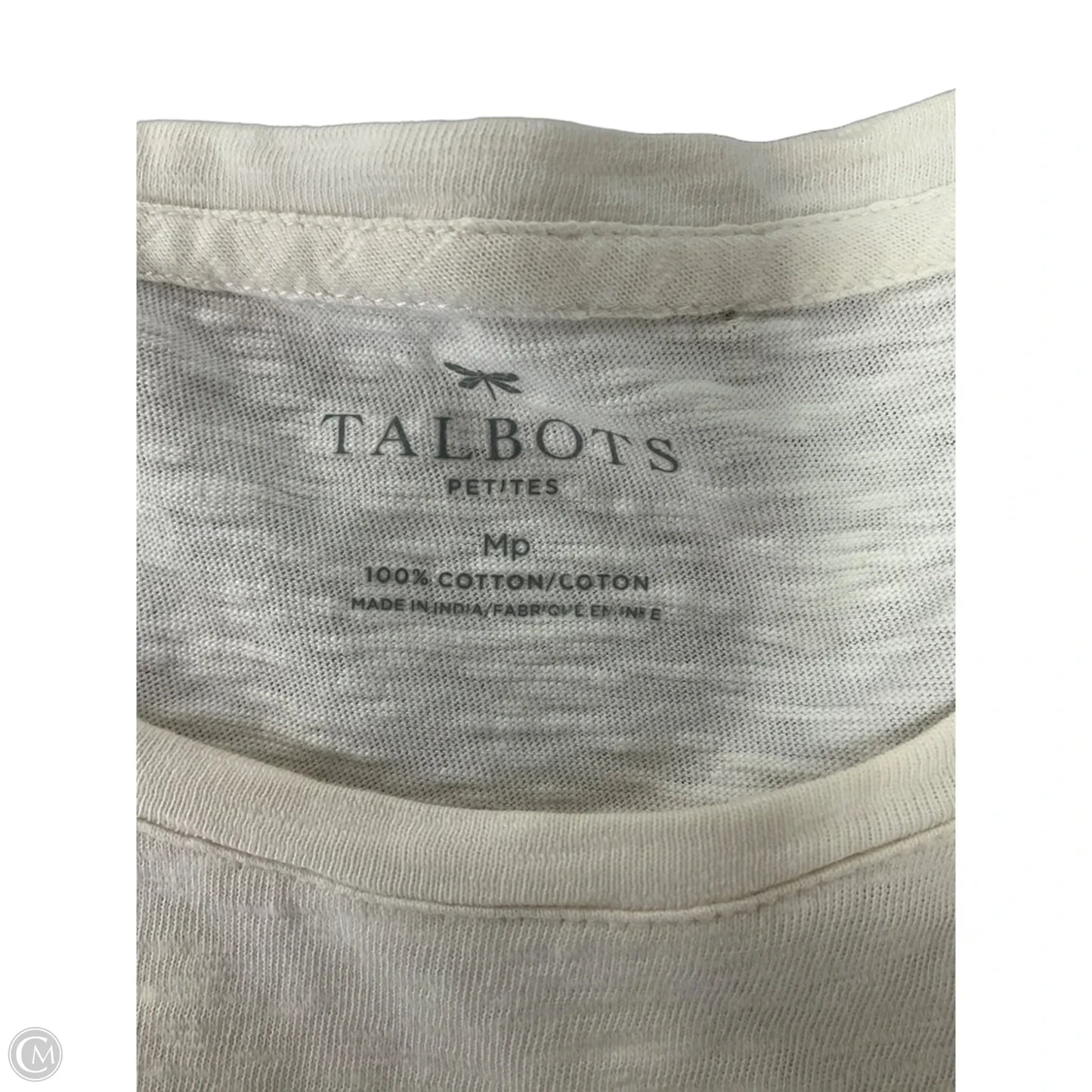 Top Short Sleeve By Talbots In White, Size: Mp