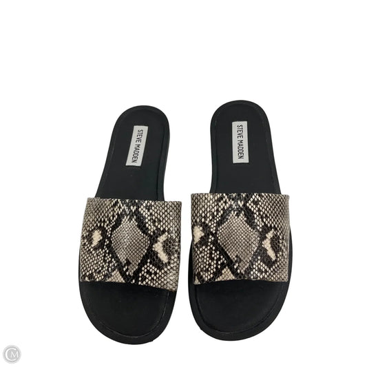 Sandals Flats By Steve Madden In Animal Print, Size: 7.5