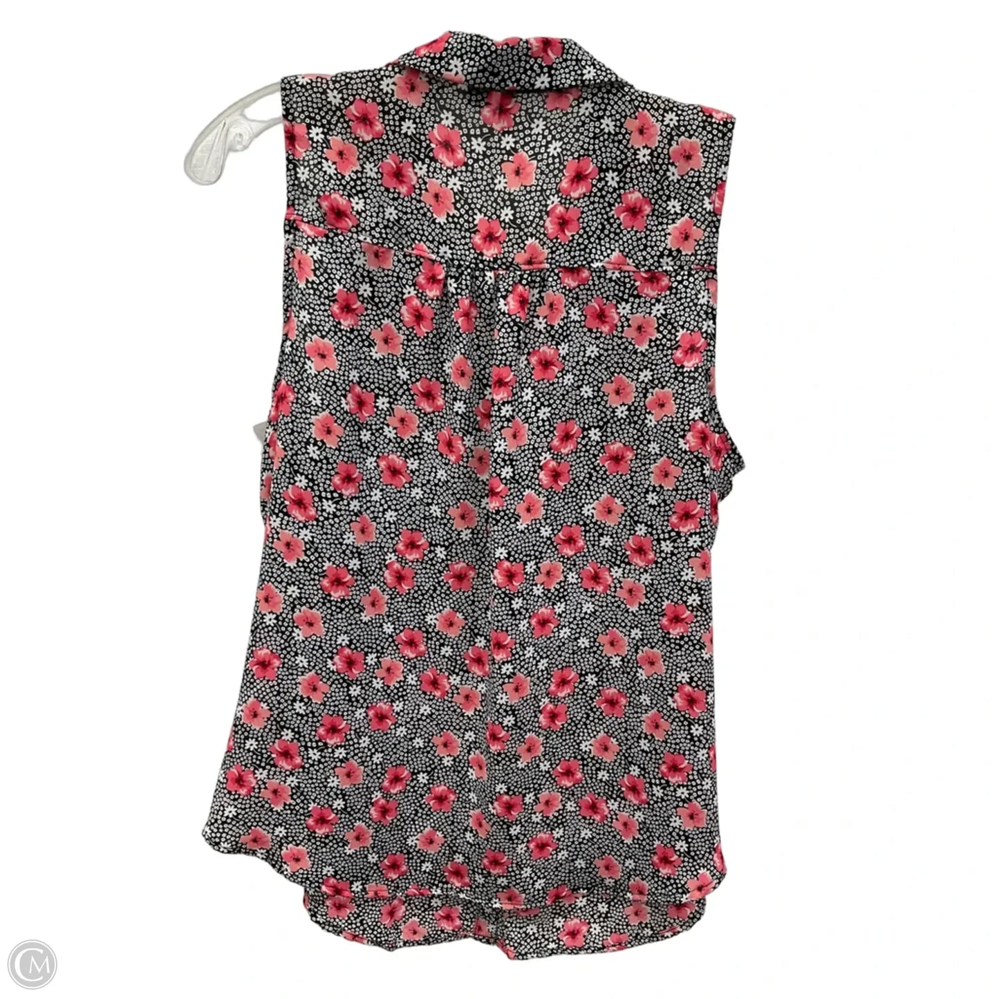 Top Sleeveless By Elle In Black & Pink, Size: M