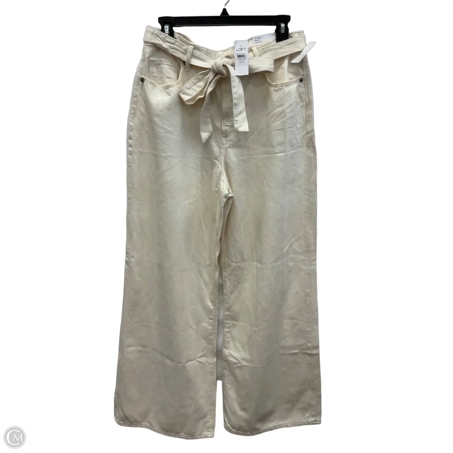 Jeans Wide Leg By Loft In White Denim, Size: 10
