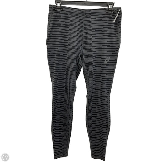 Athletic Leggings By Asics In Black & Grey, Size: L