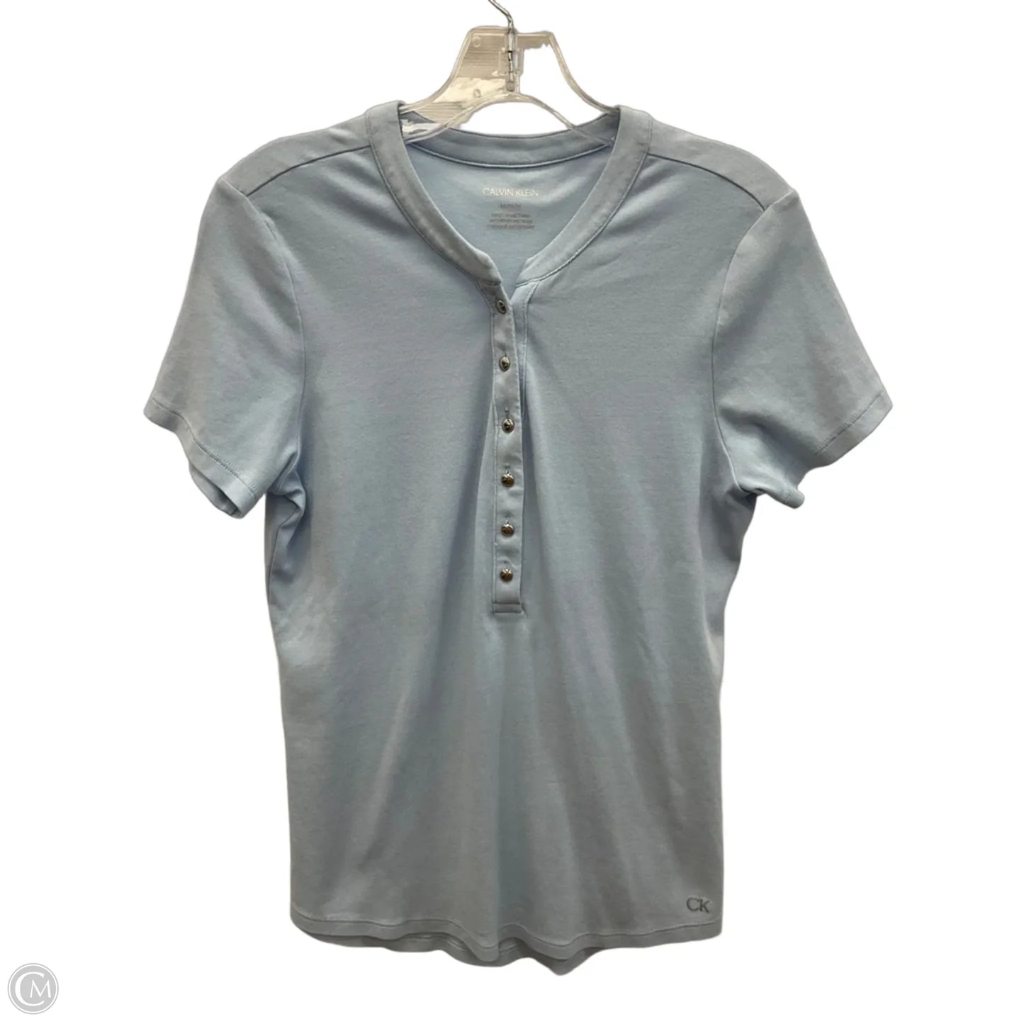 Top Short Sleeve Basic By Calvin Klein In Blue, Size: M