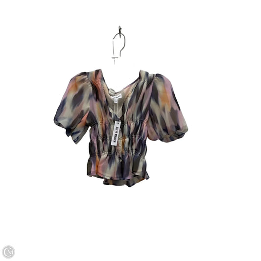 Top Short Sleeve By Steve Madden In Black & Purple, Size: S