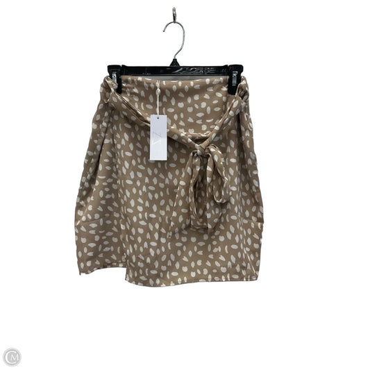 Skirt Midi By Sage In Tan & White, Size: L