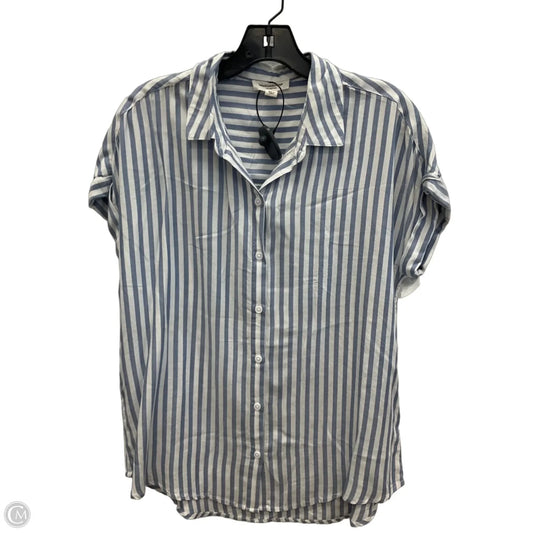Blouse Short Sleeve By Beachlunchlounge In Blue & White, Size: S