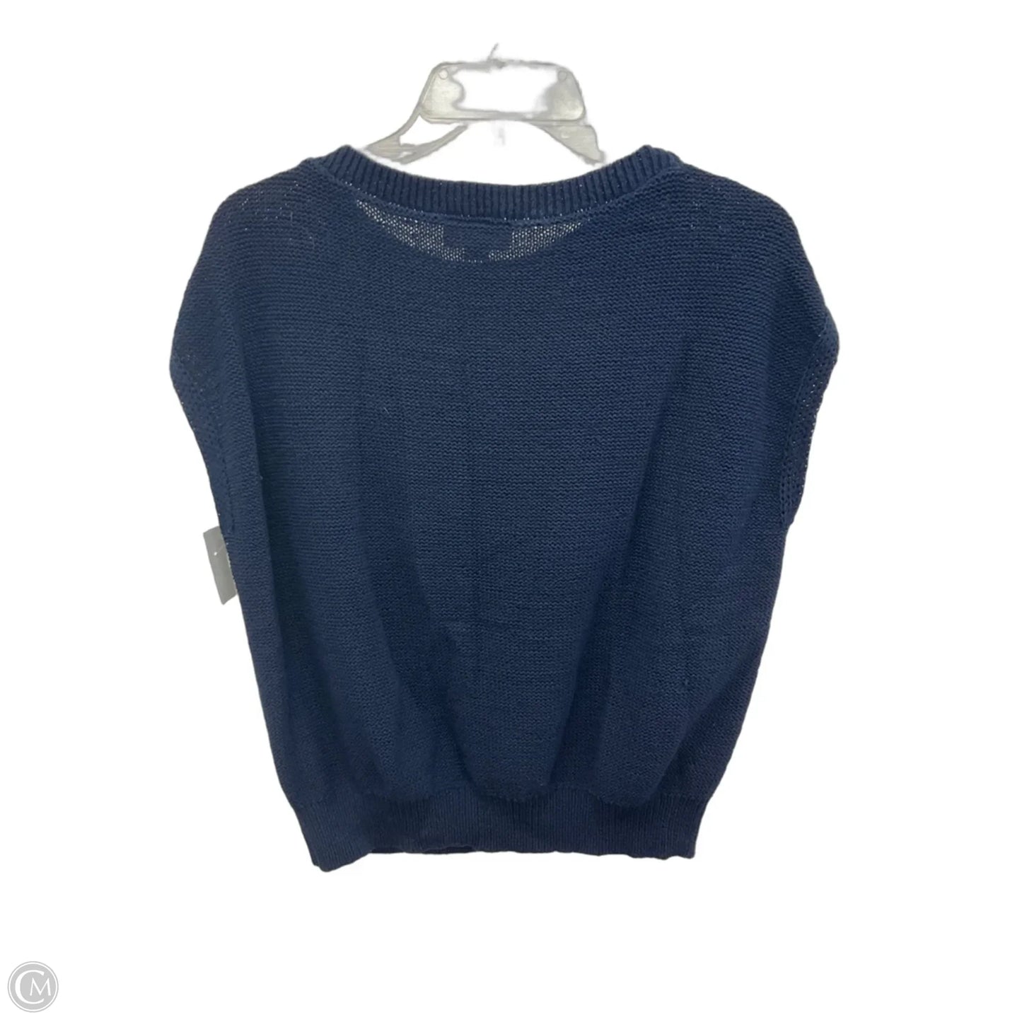 Top Short Sleeve By Loft In Navy, Size: Lp