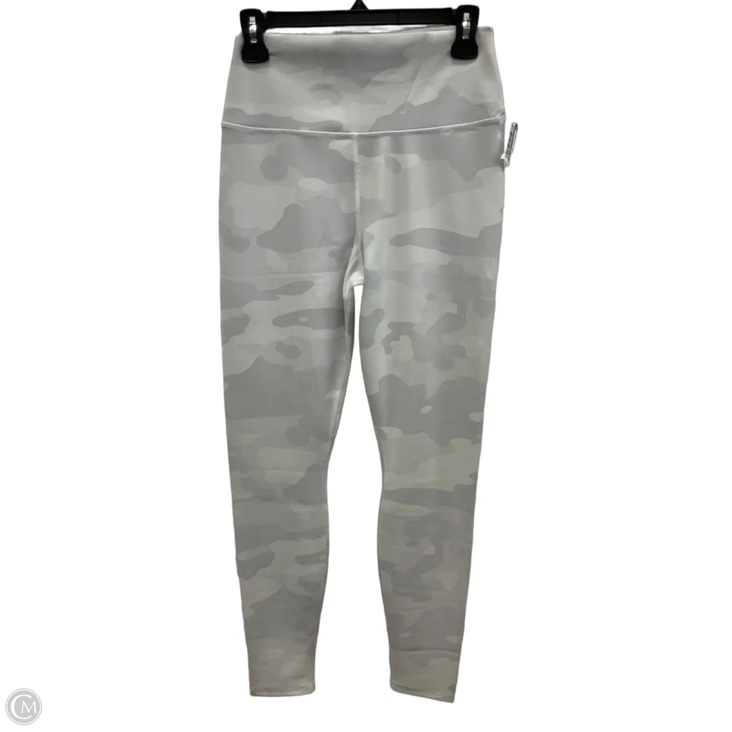 Athletic Leggings By Alo In Grey & White, Size: L
