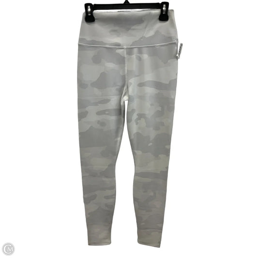 Athletic Leggings By Alo In Grey & White, Size: L
