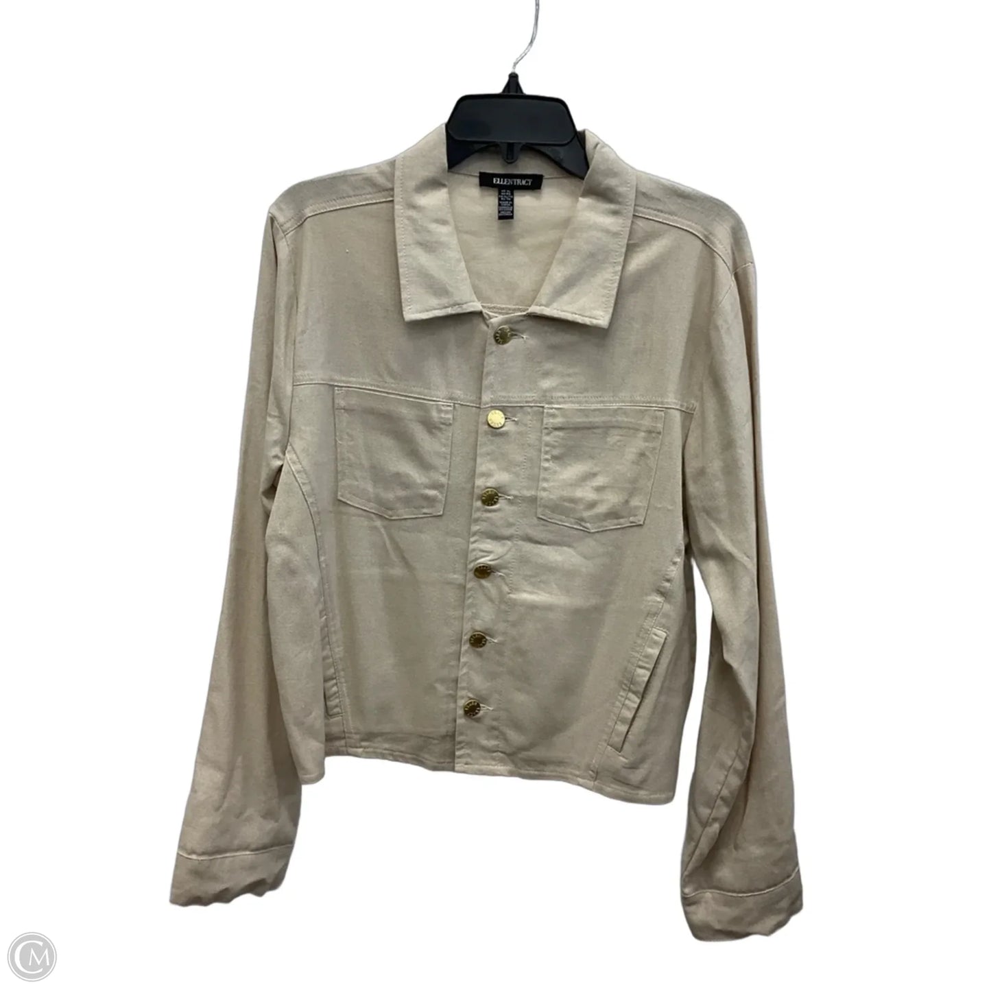 Blouse Long Sleeve By Ellen Tracy In Tan, Size: Xl