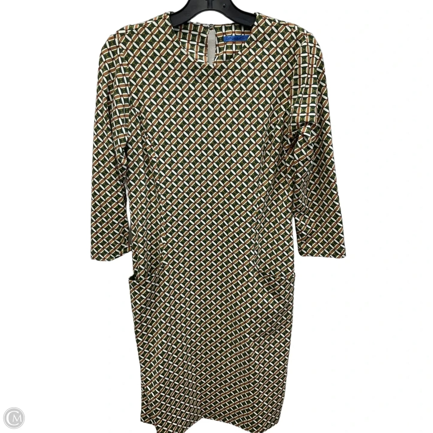 Dress Casual Midi By J Mclaughlin In Green & Tan, Size: Xs
