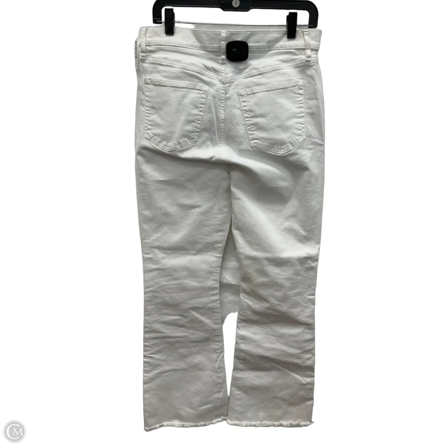 Jeans Flared By Loft In White Denim, Size: 8