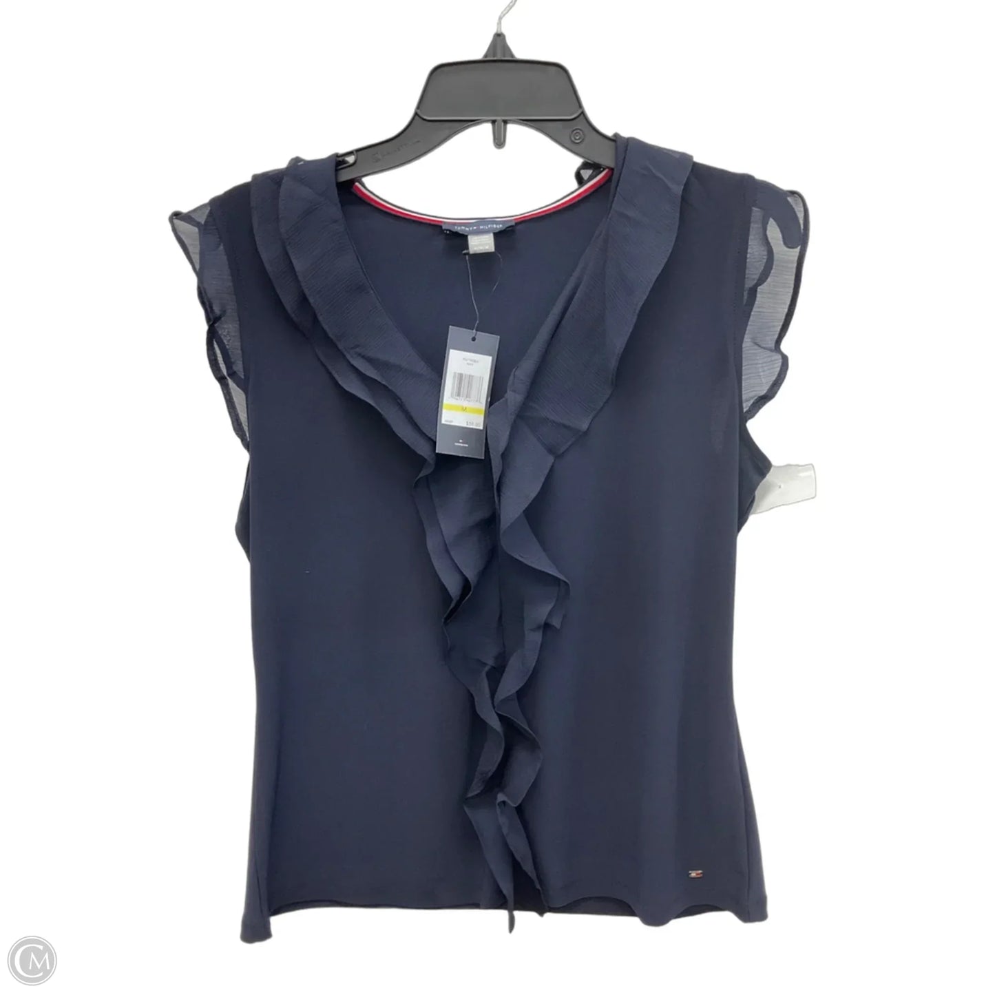 Top Short Sleeve By Tommy Hilfiger In Navy, Size: M