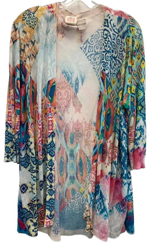 Cardigan By Chicos In Multi-colored, Size: Xl