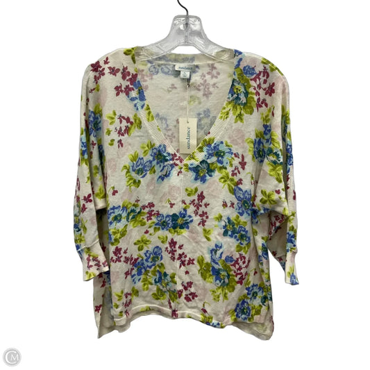 Top 3/4 Sleeve By Sundance In Floral Print, Size: Lp