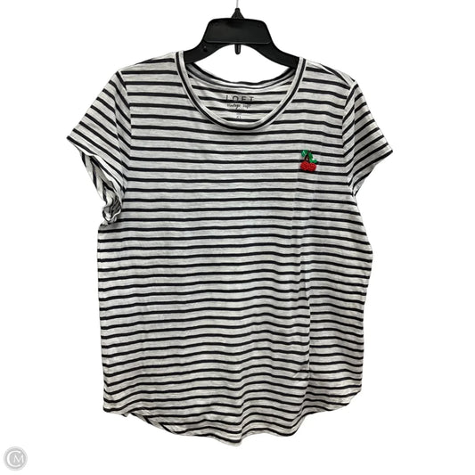 Top Short Sleeve By Loft In Black Denim, Size: Xl