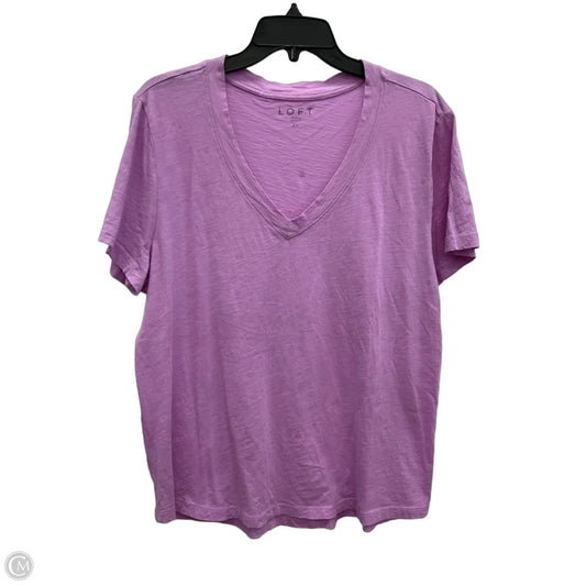 Top Short Sleeve Basic By Loft In Purple, Size: Xl