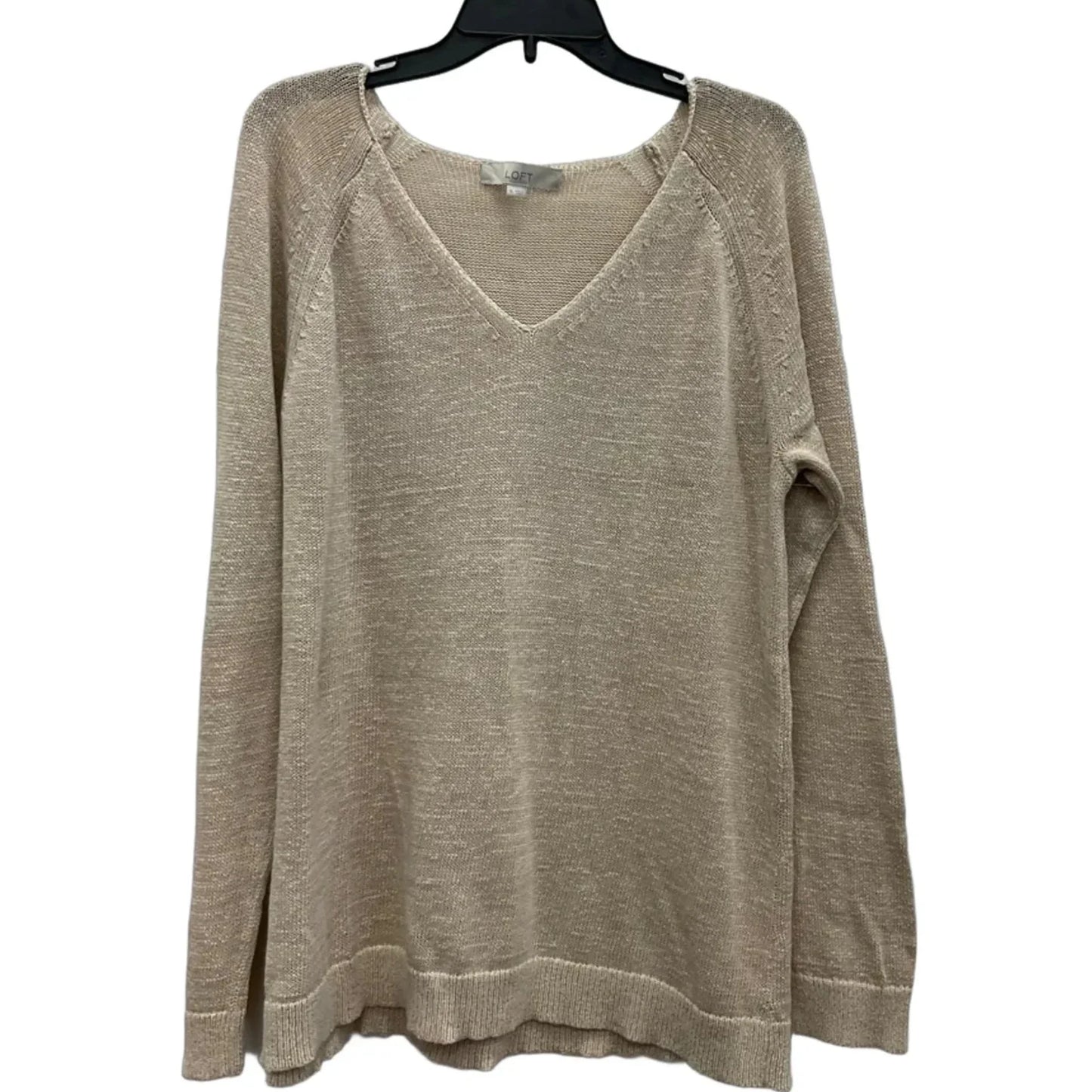 Top Long Sleeve By Loft In Tan, Size: Xl