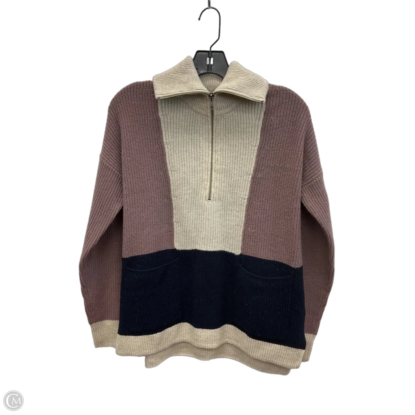 Sweatshirt Collar By Madewell In Cream & Purple, Size: Xxs