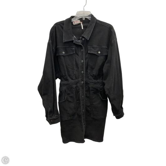 Dress Casual Midi By Free People In Grey Denim, Size: L