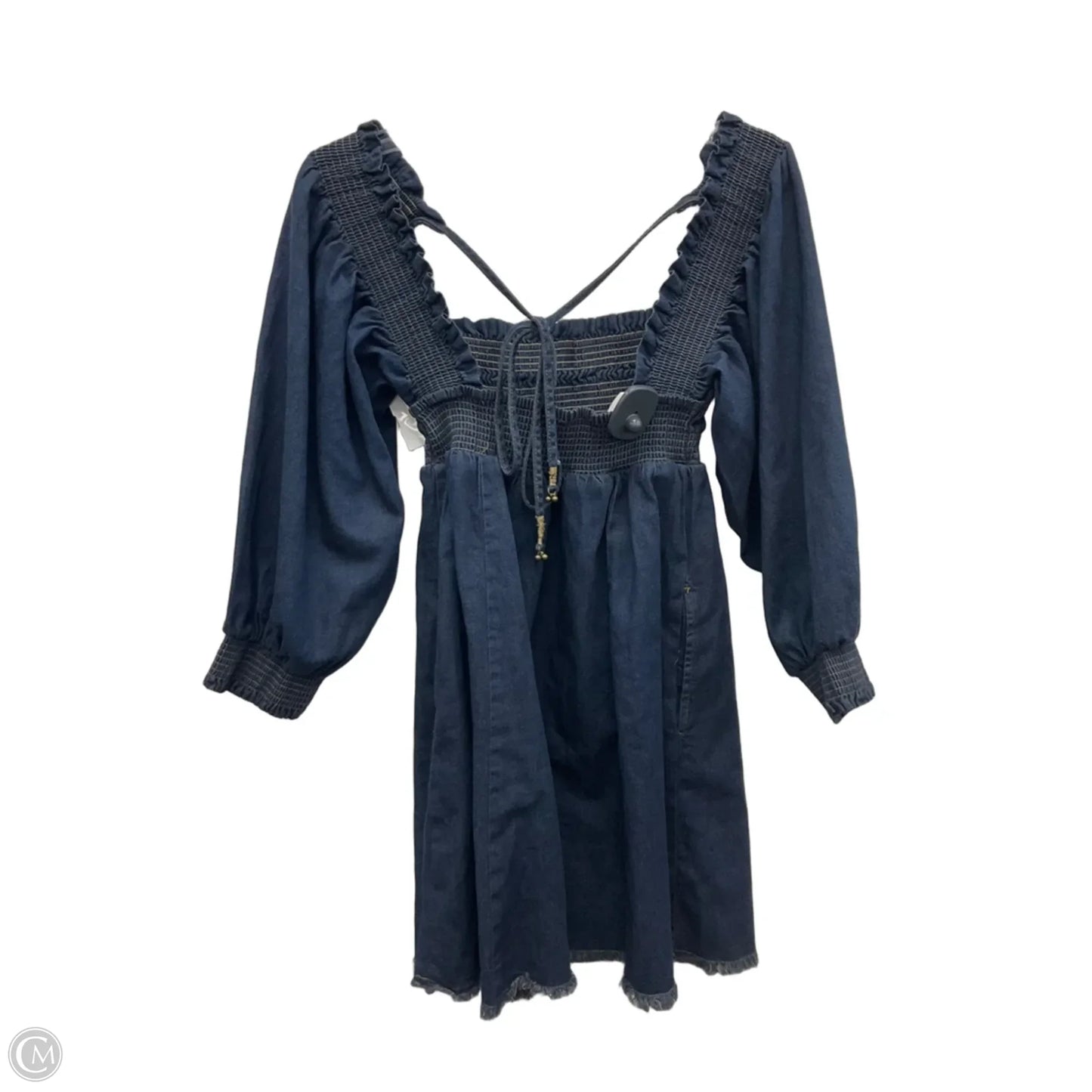 Dress Casual Short By Free People In Blue Denim, Size: Xs