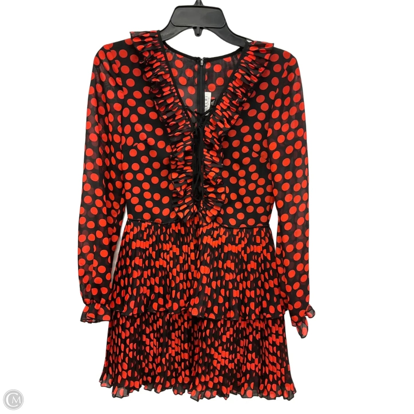 Dress Casual Short By Delfi Collective In Black & Red, Size: Xs