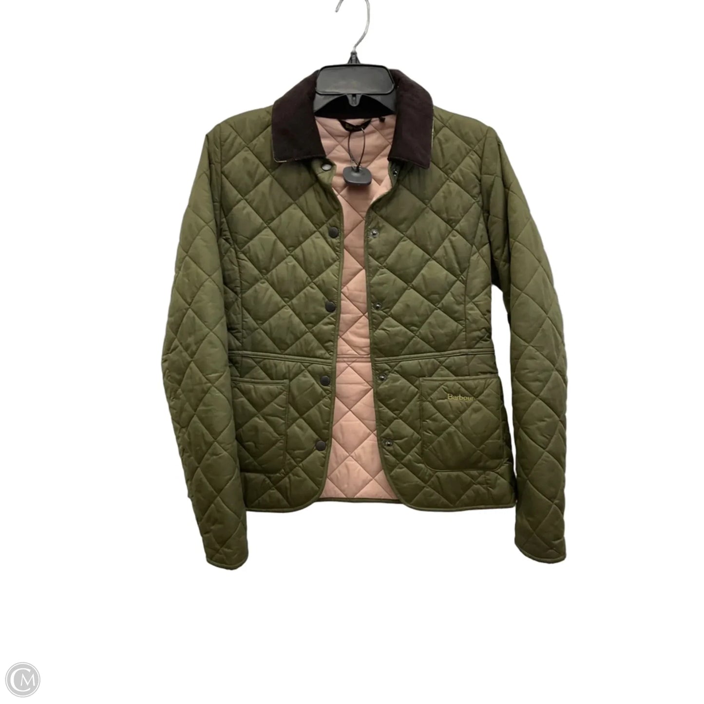 Jacket Puffer & Quilted By Barbour In Brown & Green, Size: S