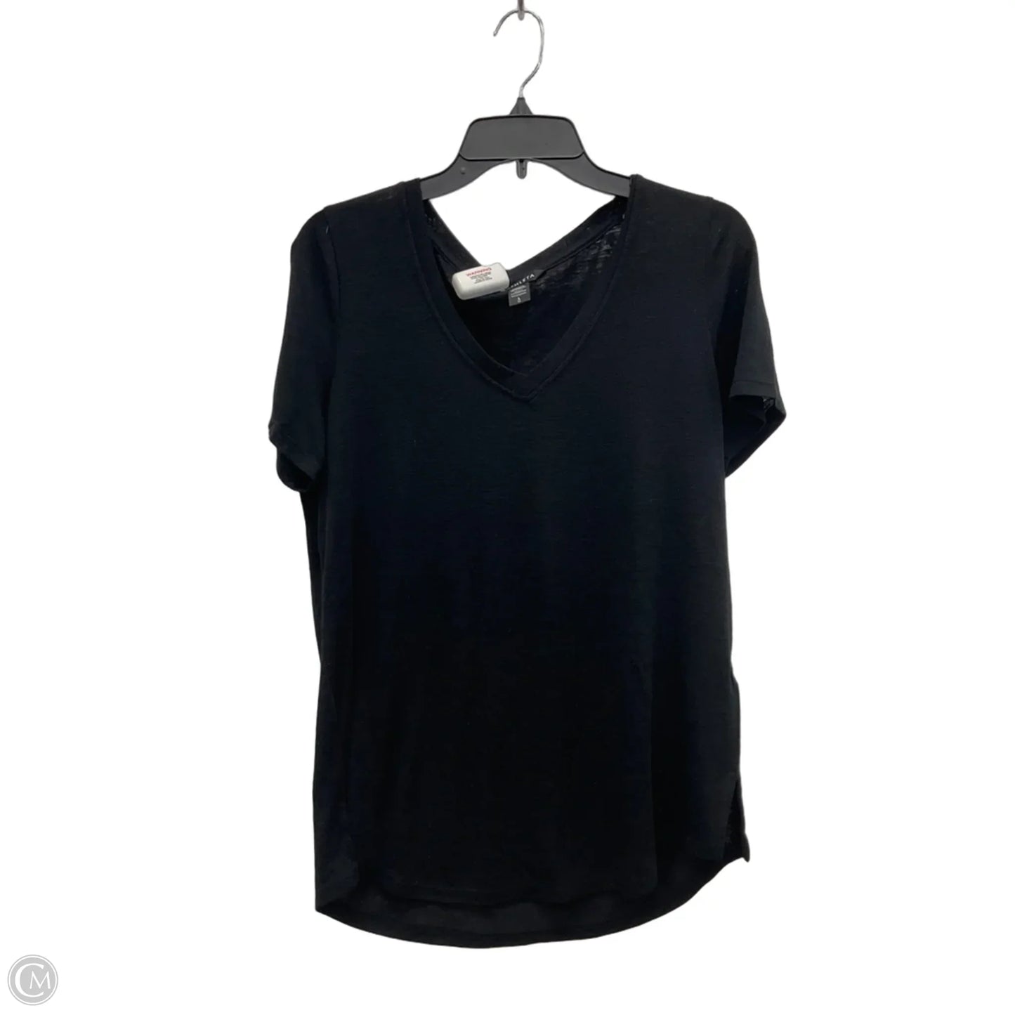 Athletic Top Short Sleeve By Athleta In Black, Size: L