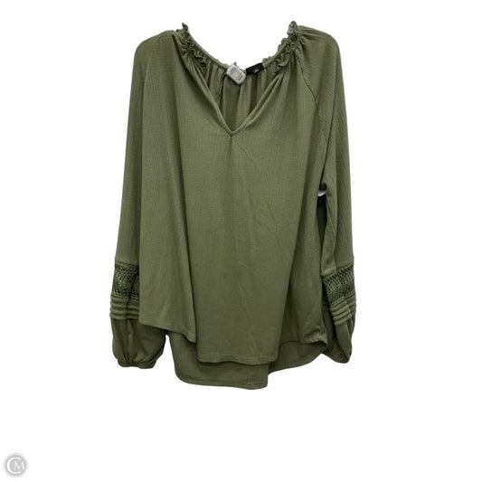 Top Long Sleeve By Torrid In Green, Size: 1x