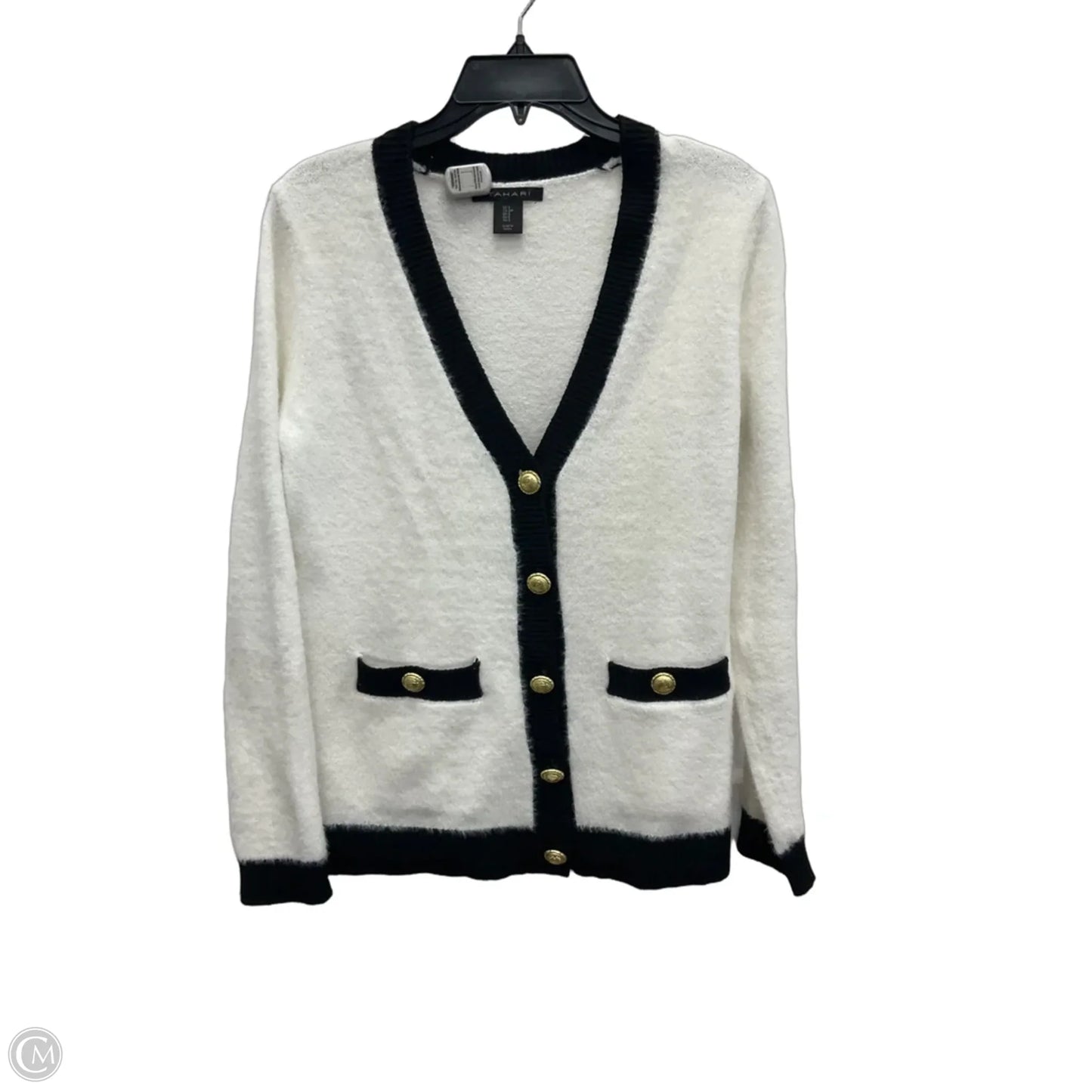 Cardigan By Tahari In Black & White, Size: S