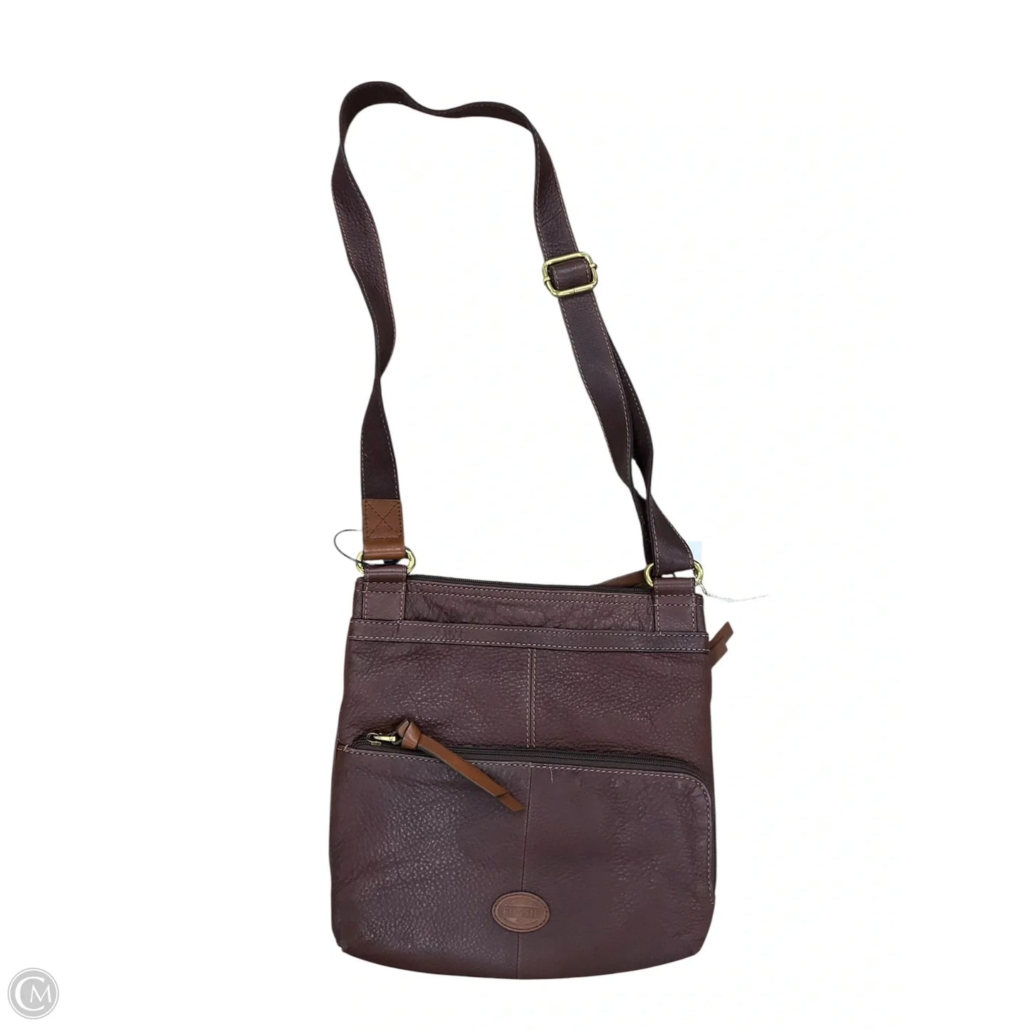 Crossbody Leather By Fossil, Size: Medium