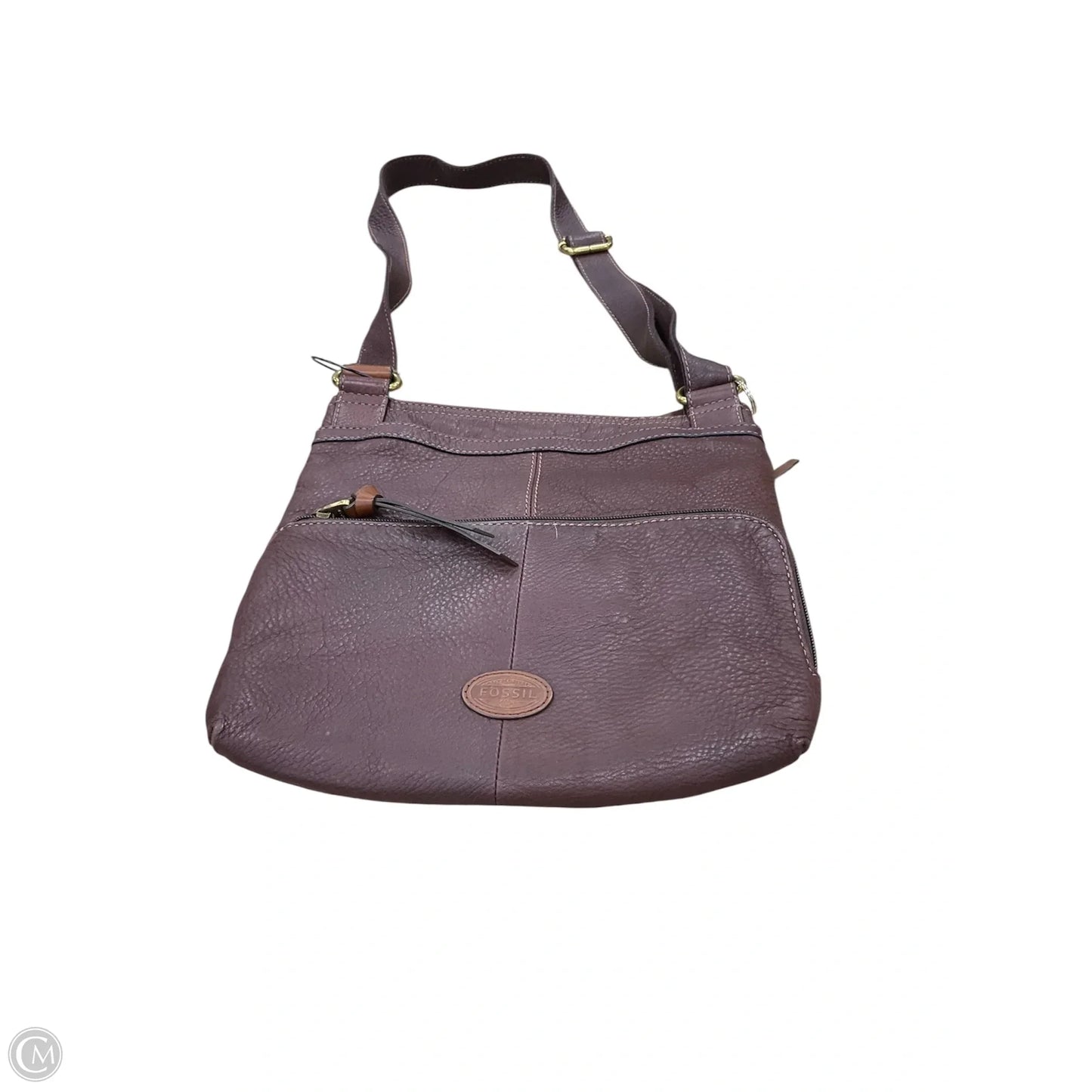 Crossbody Leather By Fossil, Size: Medium