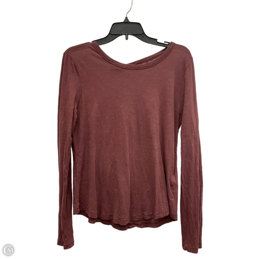 Top Long Sleeve Basic By Madewell In Maroon, Size: M
