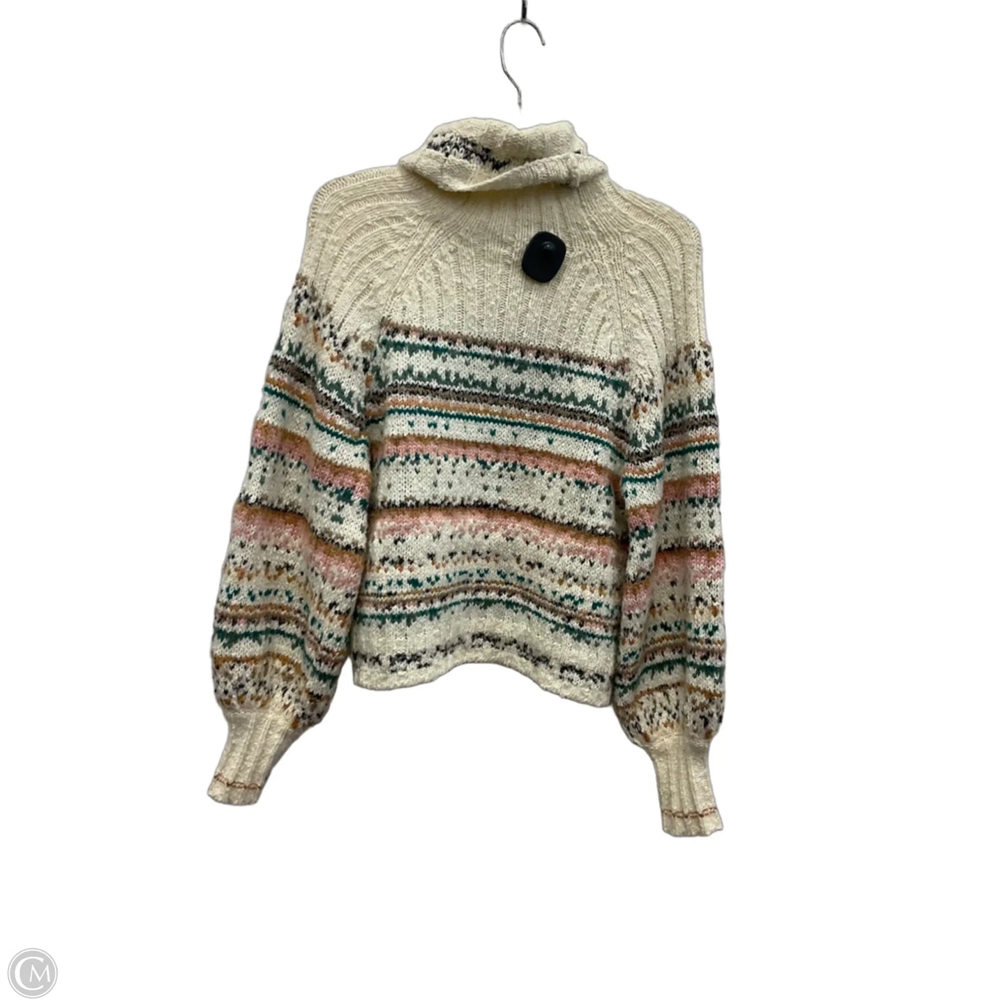 Sweater By Pilcro In Cream & Green, Size: Xs