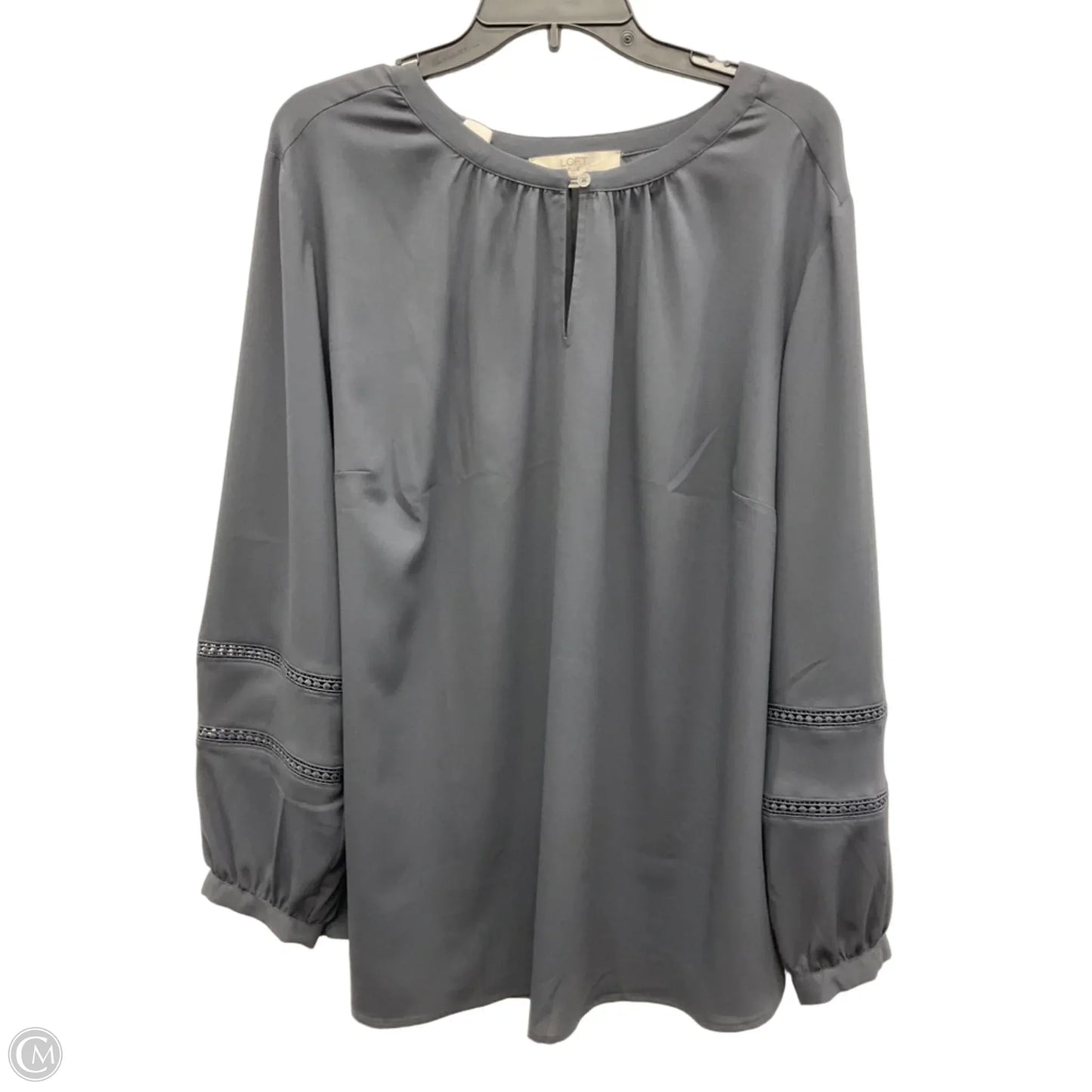 Top Long Sleeve By Loft In Grey, Size: 2x
