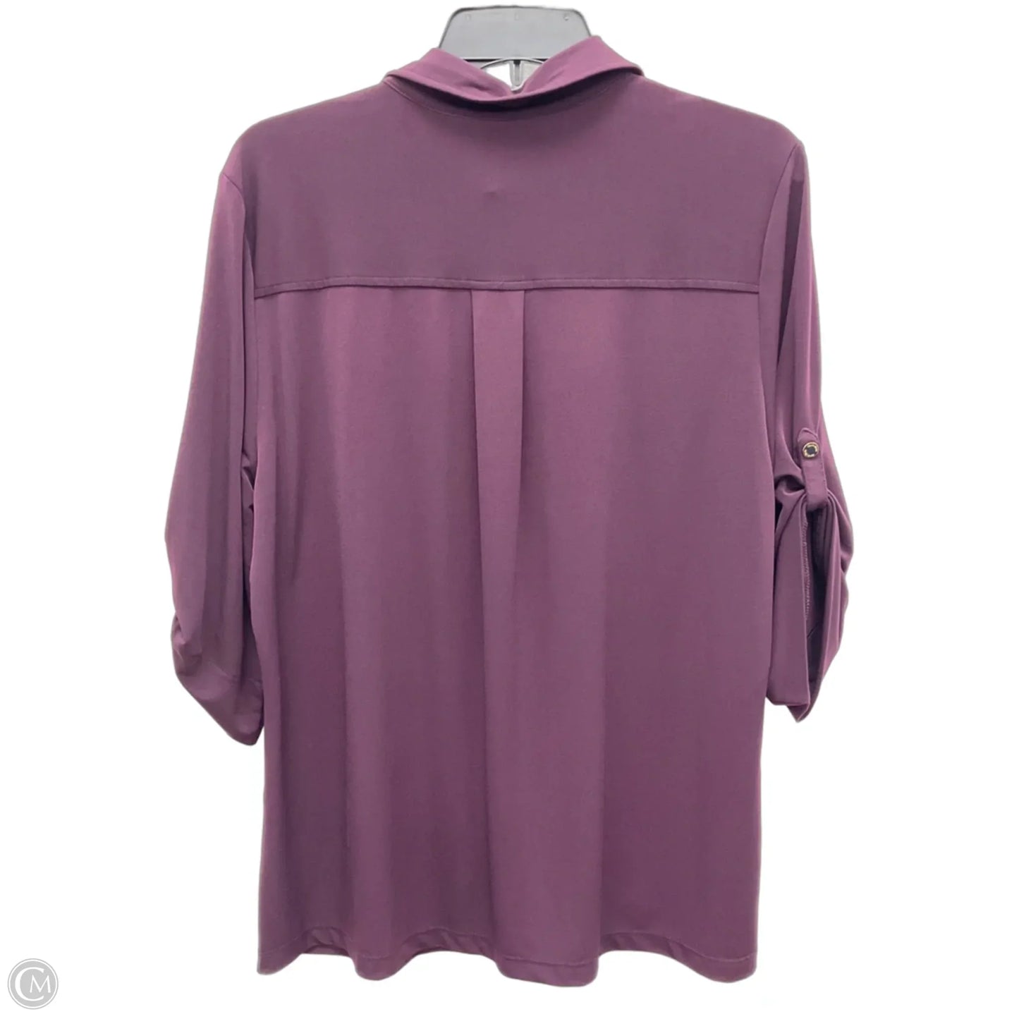 Blouse 3/4 Sleeve By Calvin Klein In Purple, Size: Xl