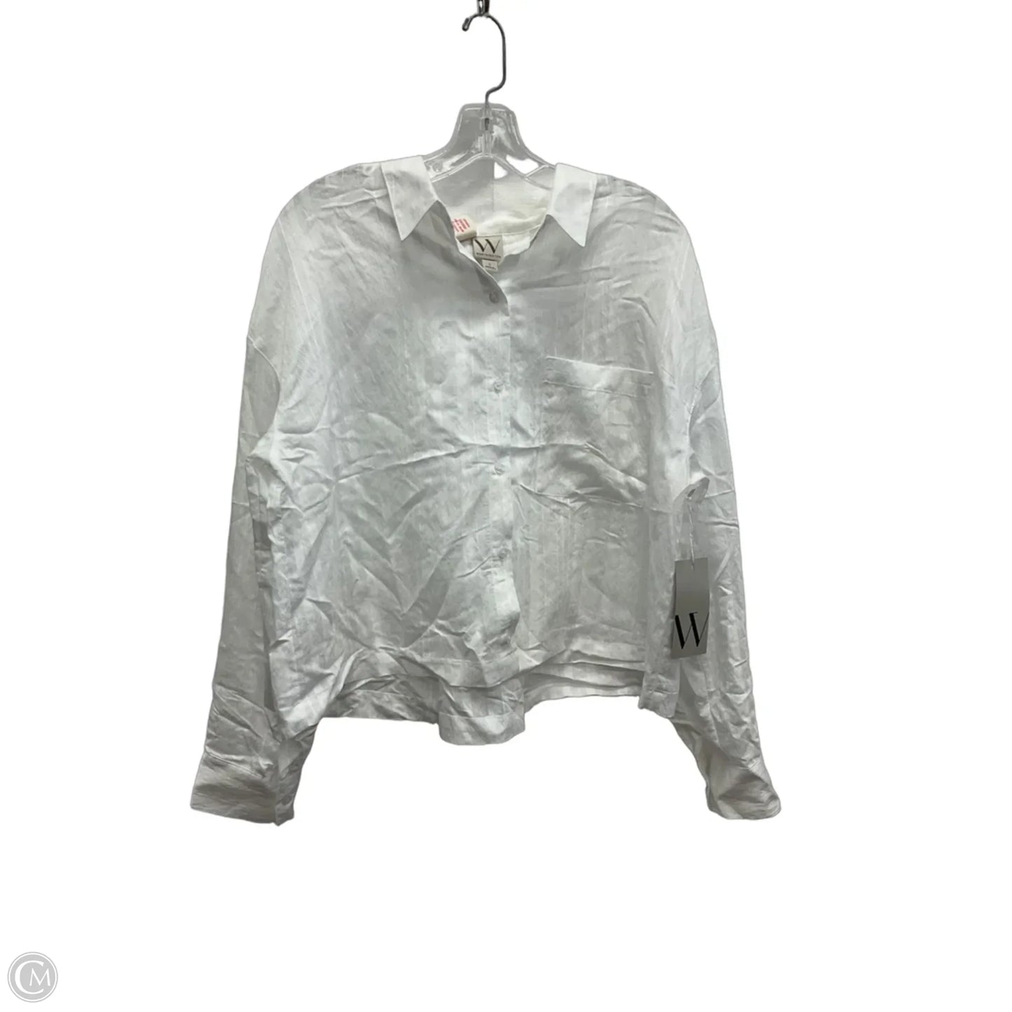 Blouse Long Sleeve By Worthington In White, Size: L