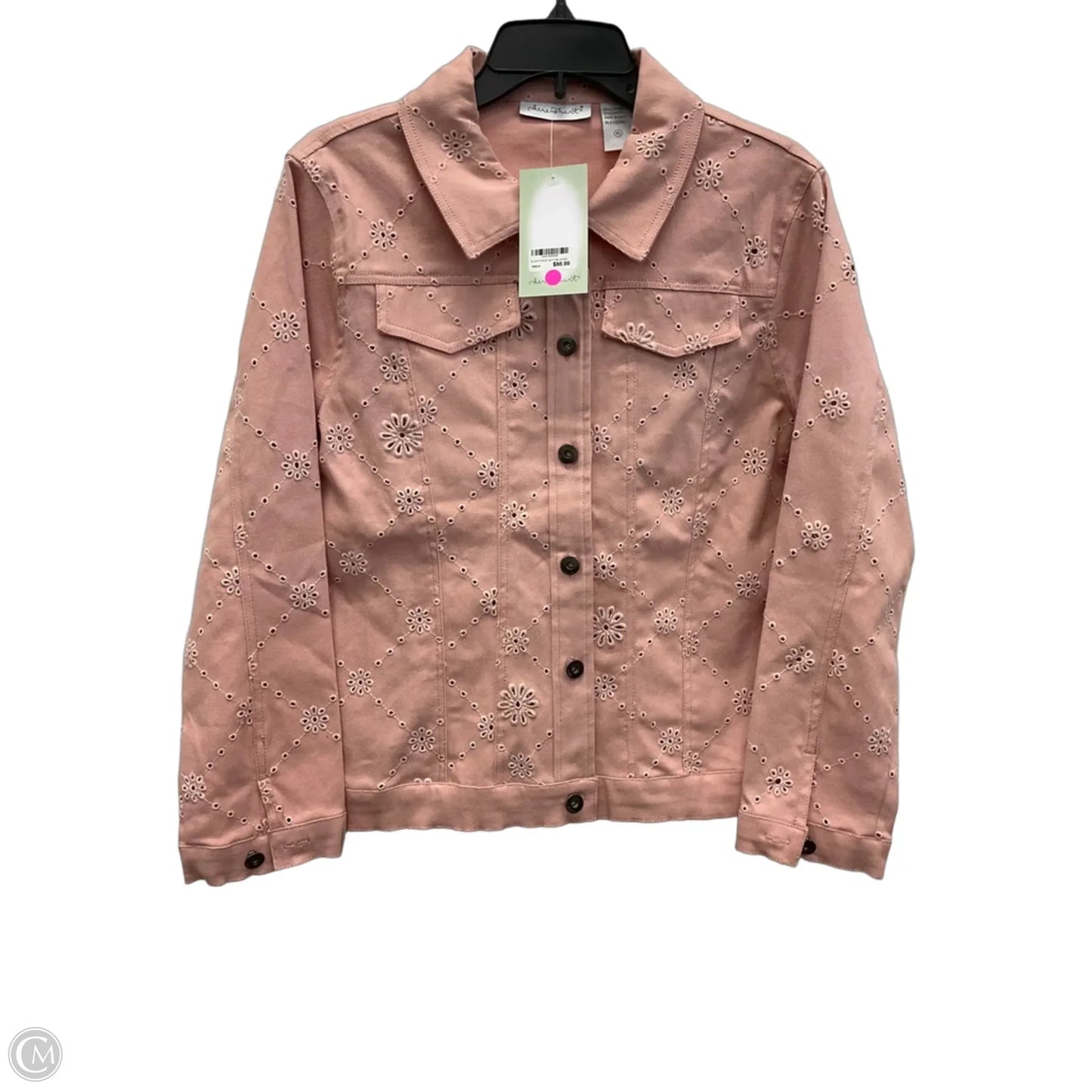 Jacket Denim By Keren Hart In Pink Denim, Size: Xl