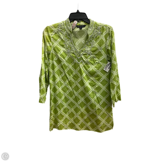 Top Long Sleeve By Brooks Brothers In Green & White, Size: Xs