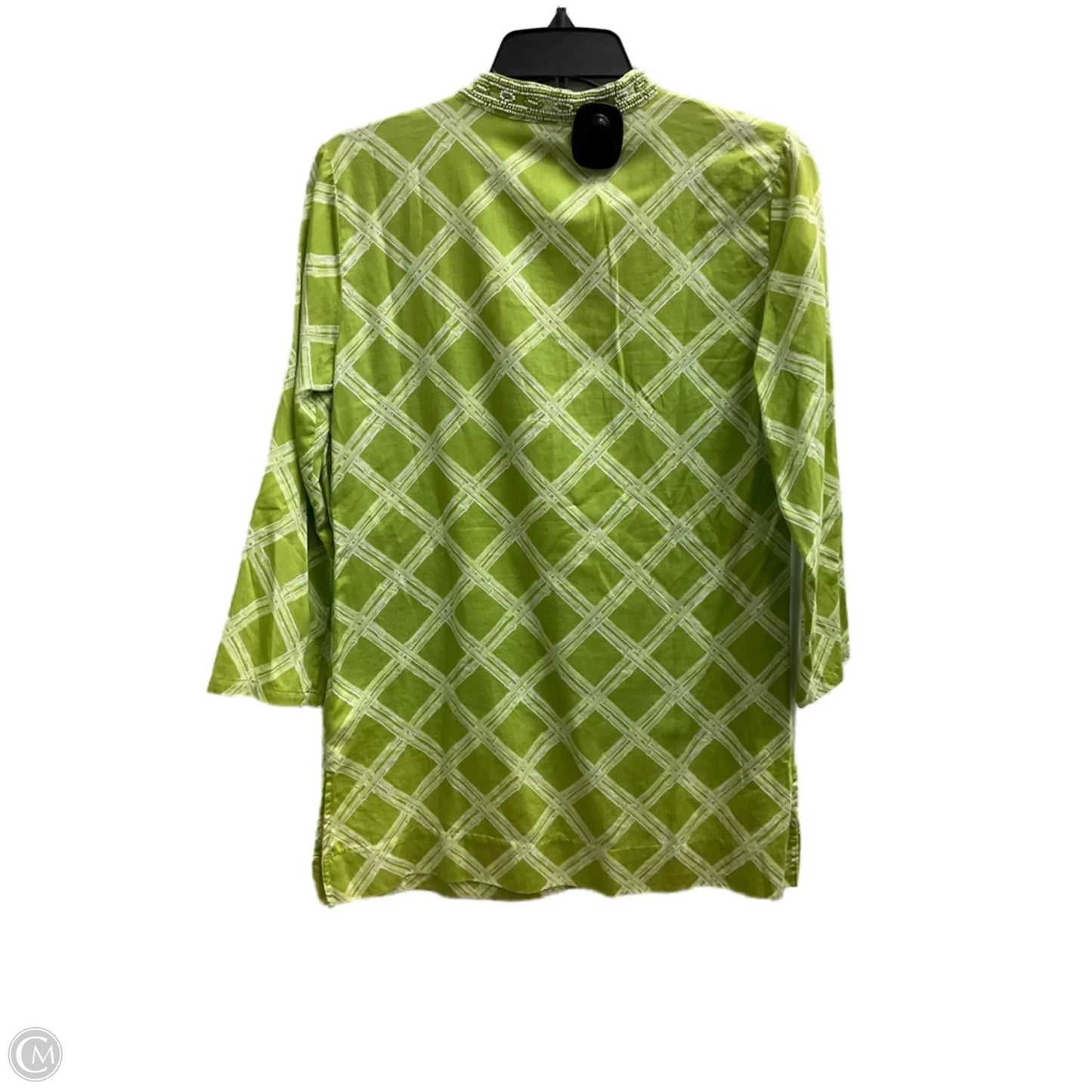 Top Long Sleeve By Brooks Brothers In Green & White, Size: Xs