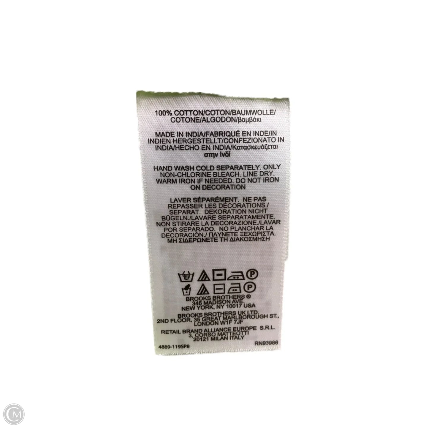 Top Long Sleeve By Brooks Brothers In Green & White, Size: Xs