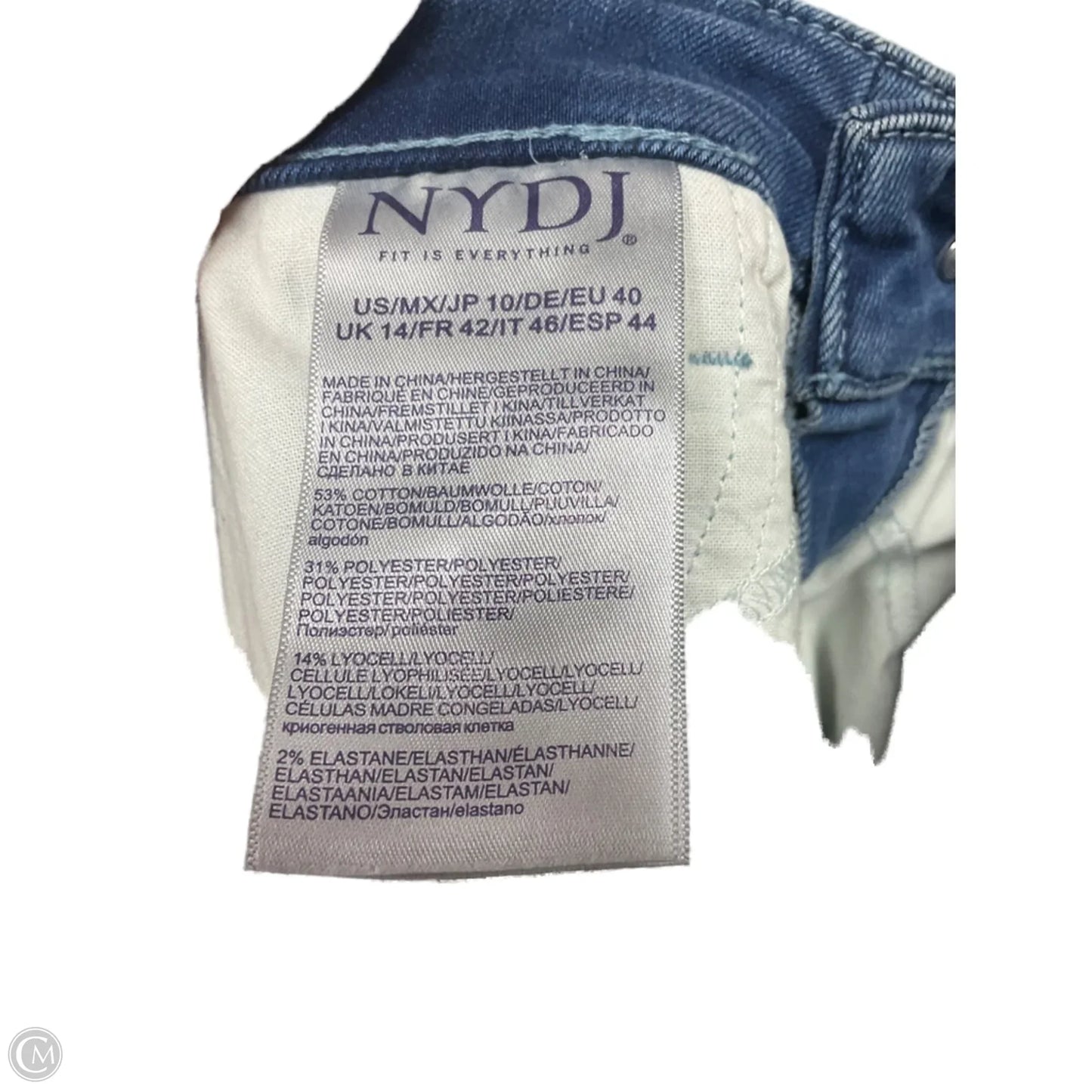 Jeans Straight By Not Your Daughters Jeans In Blue Denim, Size: 10