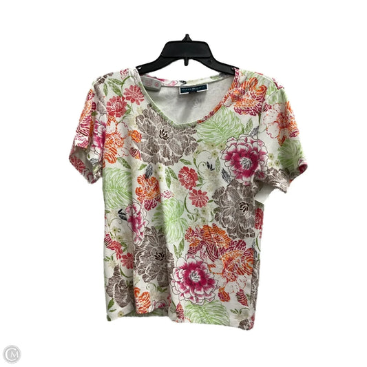 Top Short Sleeve By Karen Scott In Floral Print, Size: Lp