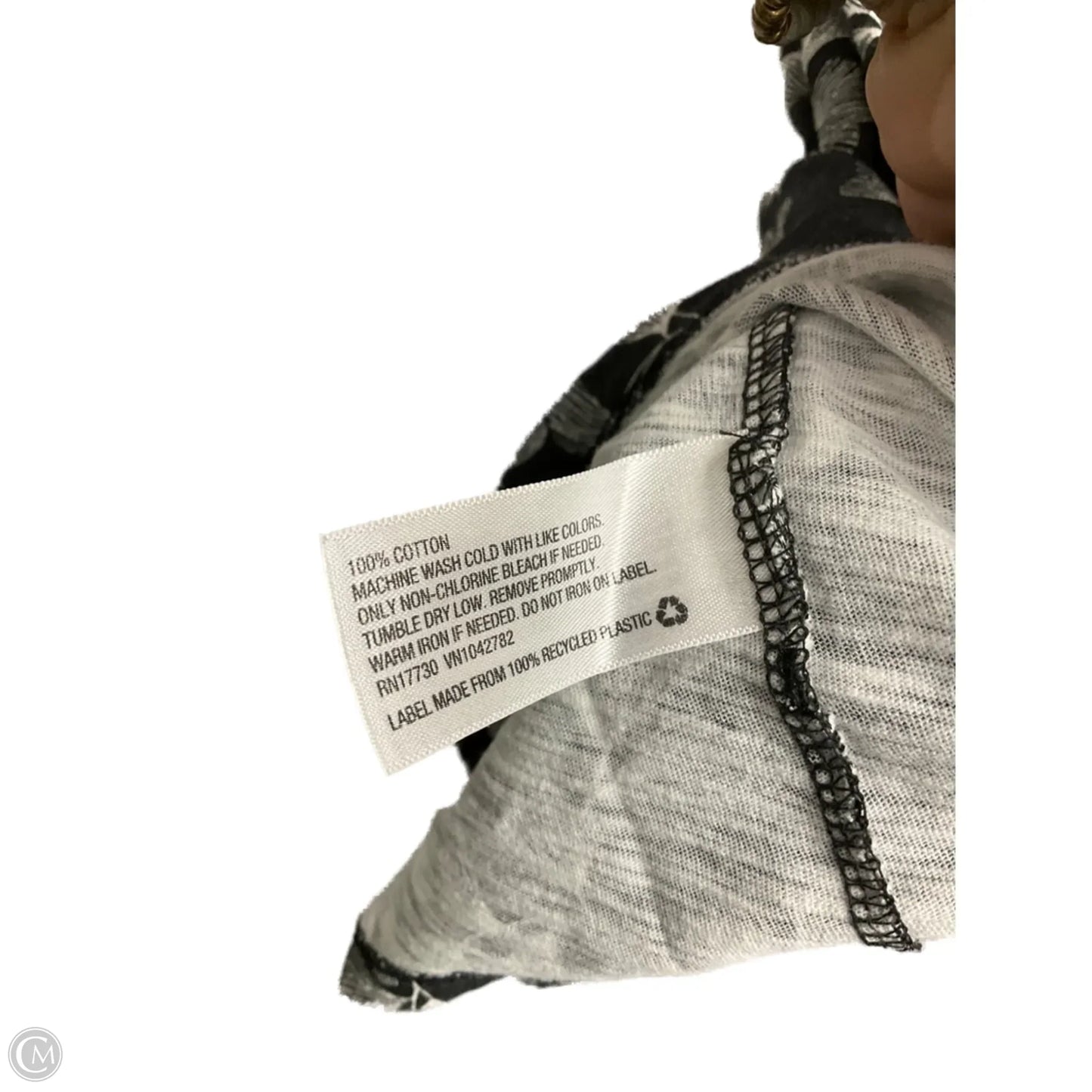 Top Short Sleeve By Merona In Grey & White, Size: M