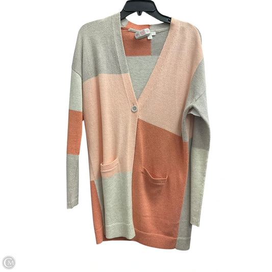 Cardigan By Pure Jill In Grey & Pink, Size: Xs