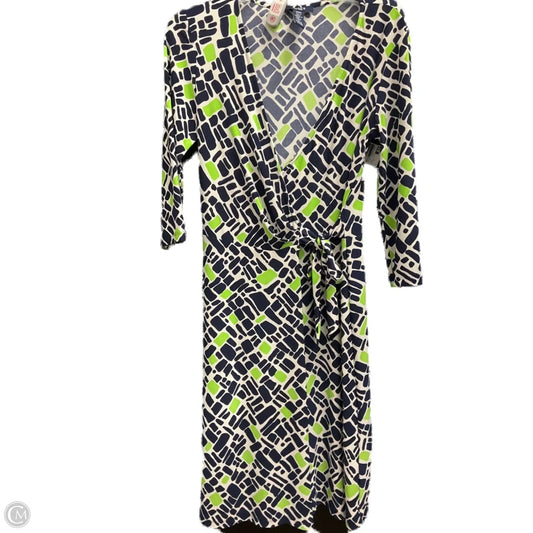 Dress Casual Midi By Chaps In Blue & Green, Size: S